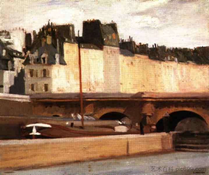 铸币厂的锁 Écluse de la Monnaie (1909),爱德华·霍普