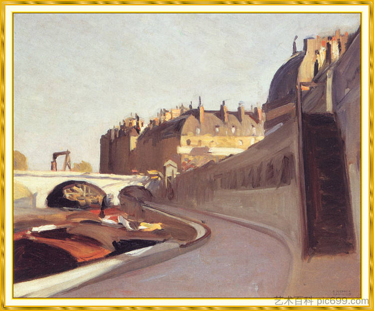 奥古斯丁大码头 Le Quai des Grands Augustins (1909)，爱德华·霍普