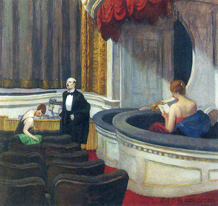 过道上的两个 Two on the Aisle (1927),爱德华·霍普
