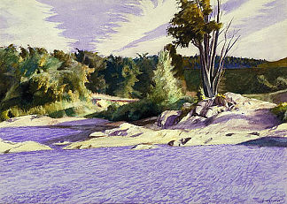 沙龙的怀特河 White River at Sharon (1937)，爱德华·霍普