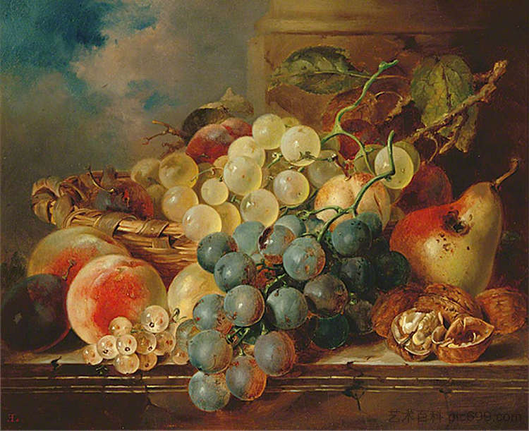 水果篮 Basket of Fruit (1867)，爱德华·拉德尔