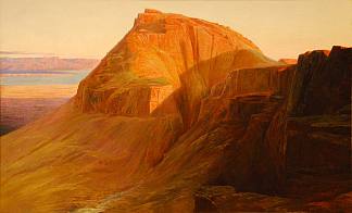 死海的马萨达 Masada on the Dead Sea (1858)，爱德华·里尔