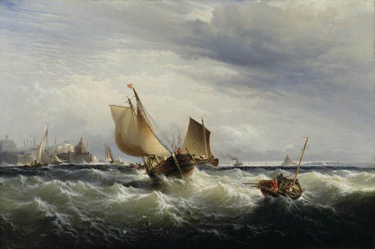 渔船迎风而上 Fishing Boats Beating up to Windward，爱德华·莫兰