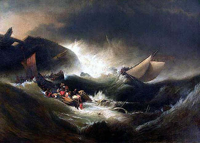 沉船 The Wreck (1861)，爱德华·莫兰