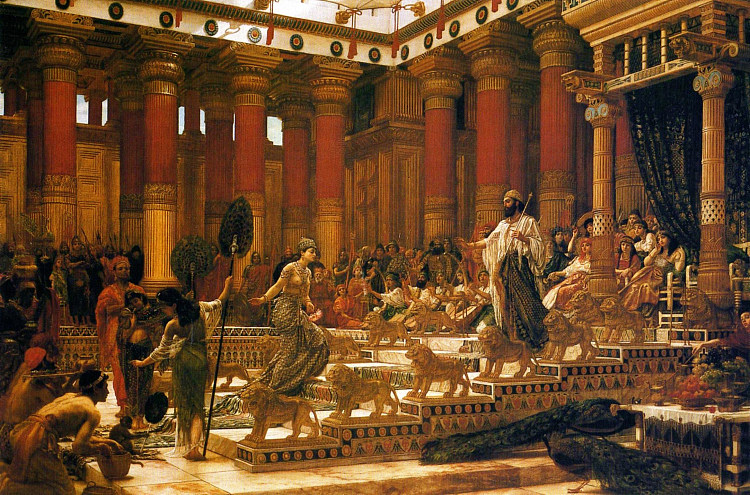 示巴女王访问所罗门王 The visit of the Queen of Sheba to King Solomon (1890)，爱德华·潘特
