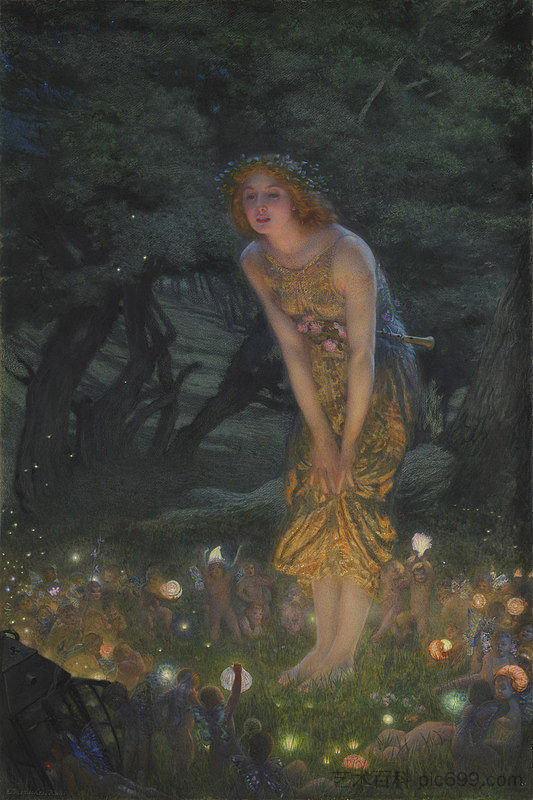 仲夏夜 Midsummer Eve (c.1908)，爱德华·罗伯特·休斯