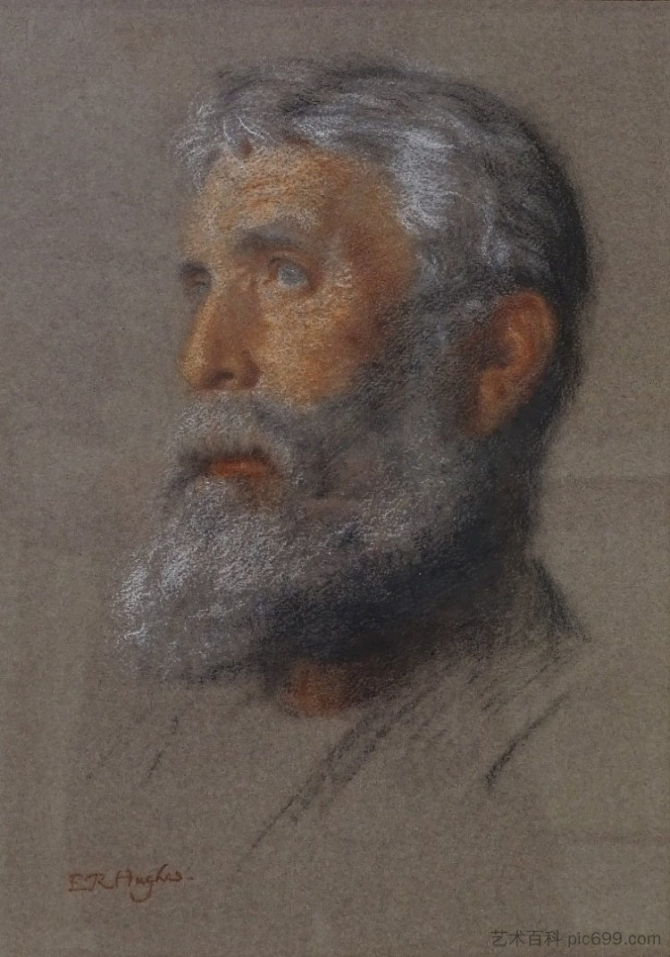 约翰·麦肯齐的肖像 Portrait of John Mackenzie (1900)，爱德华·罗伯特·休斯