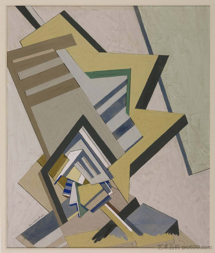 抽象构图 Abstract Composition (1915)，爱德华·沃兹沃思