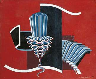 红地上的构图 Composition on a Red Ground (1931)，爱德华·沃兹沃思