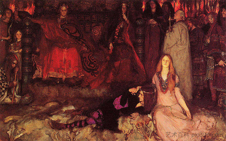 《哈姆雷特》中的戏剧场景 The Play Scene in Hamlet (1897),埃德温·奥斯汀·艾比
