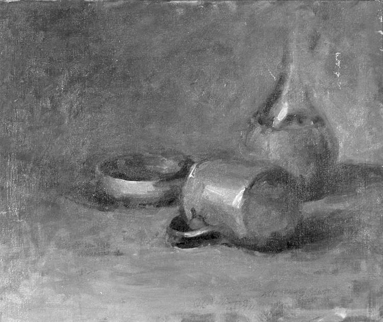 一个杯子，一个碗，一个基安蒂瓶 A Cup, A Bowl, A Chianti Bottle (1911)，埃德温狄金森