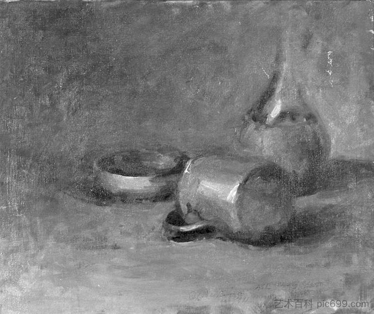 一个杯子，一个碗，一个基安蒂瓶 A Cup, A Bowl, A Chianti Bottle (1911)，埃德温狄金森