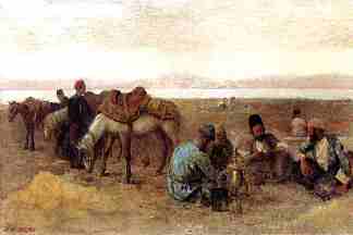 波斯乌鲁米亚湖畔的清晨 Early Morning by Lake Urumiyah, Persia (1892)，埃德温·罗德·威克斯