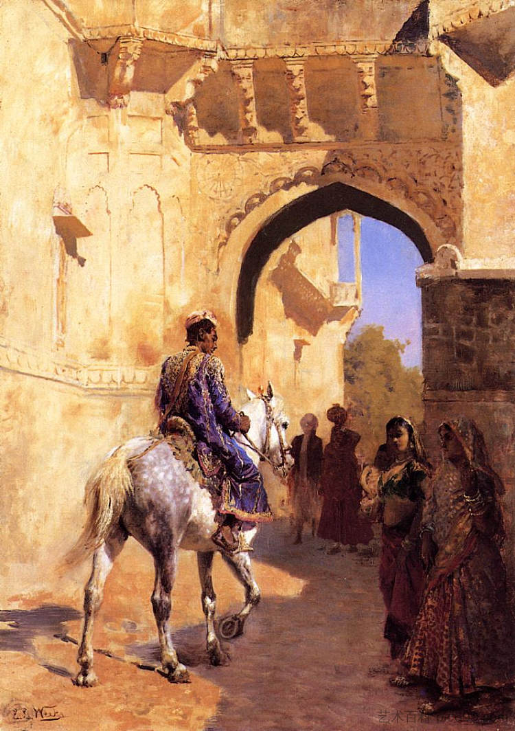 印度街景 Street Scene In India (1884 - 1889),埃德温·罗德·威克斯