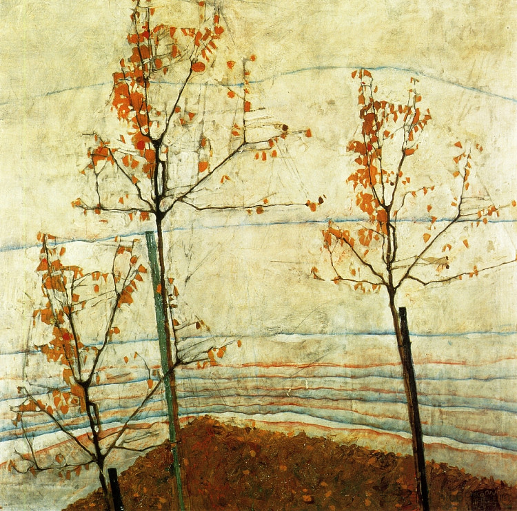 秋天的树木 Autumn Trees (1911)，埃贡·席勒