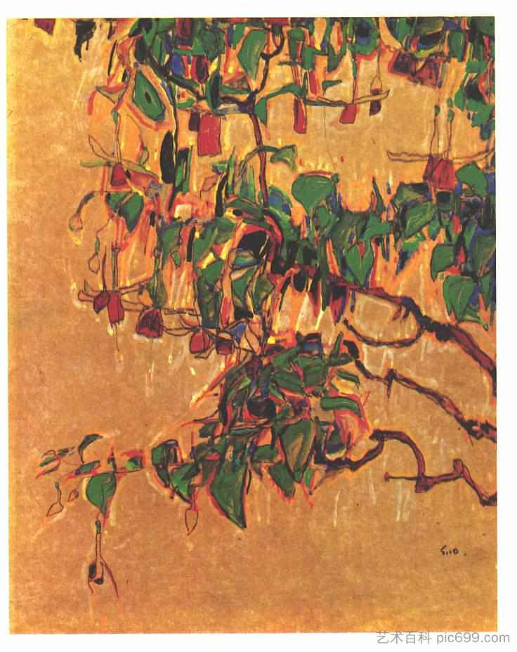 紫红色 Fuchsia (1910; Czech Republic  )，埃贡·席勒