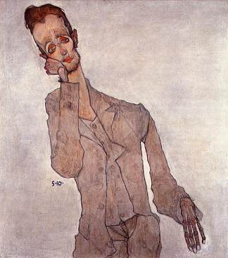 卡尔·扎科夫塞克的肖像 Portrait of Karl Zakovsek (1910; Czech Republic                     )，埃贡·席勒