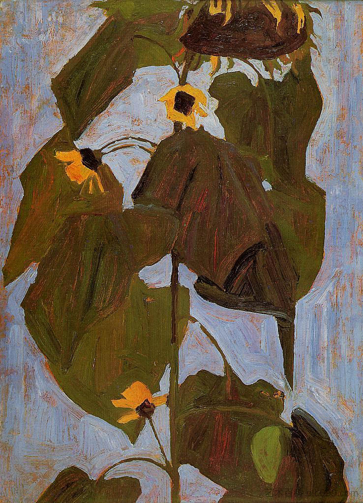 向日葵 Sunflower (1908; Vienna,Austria  )，埃贡·席勒