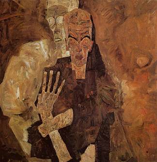 自我先知（死亡与人） The Self Seers (Death and Man) (1911)，埃贡·席勒