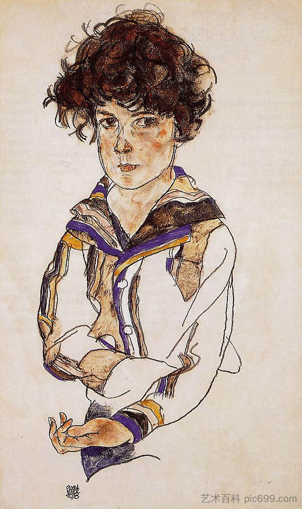 小男孩 Young Boy (1918; Vienna,Austria  )，埃贡·席勒