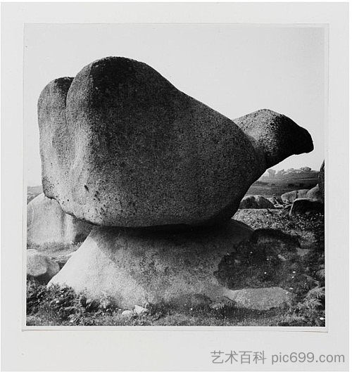 流浪汉拇指岩，普卢马纳赫，布列塔尼 Bum-Thumb Rock, Ploumanach, Brittany (1936)，艾林·阿加尔