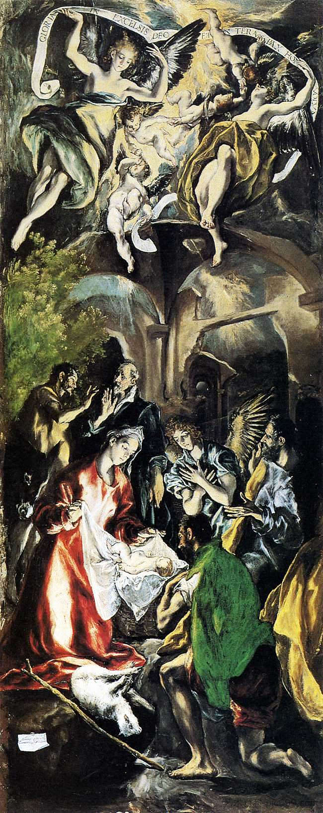 牧羊人的崇拜 Adoration of the Shepherds (c.1596; Spain  )，埃尔·格列柯