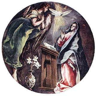 报喜 Annunciation (c.1604; Spain                     )，埃尔·格列柯