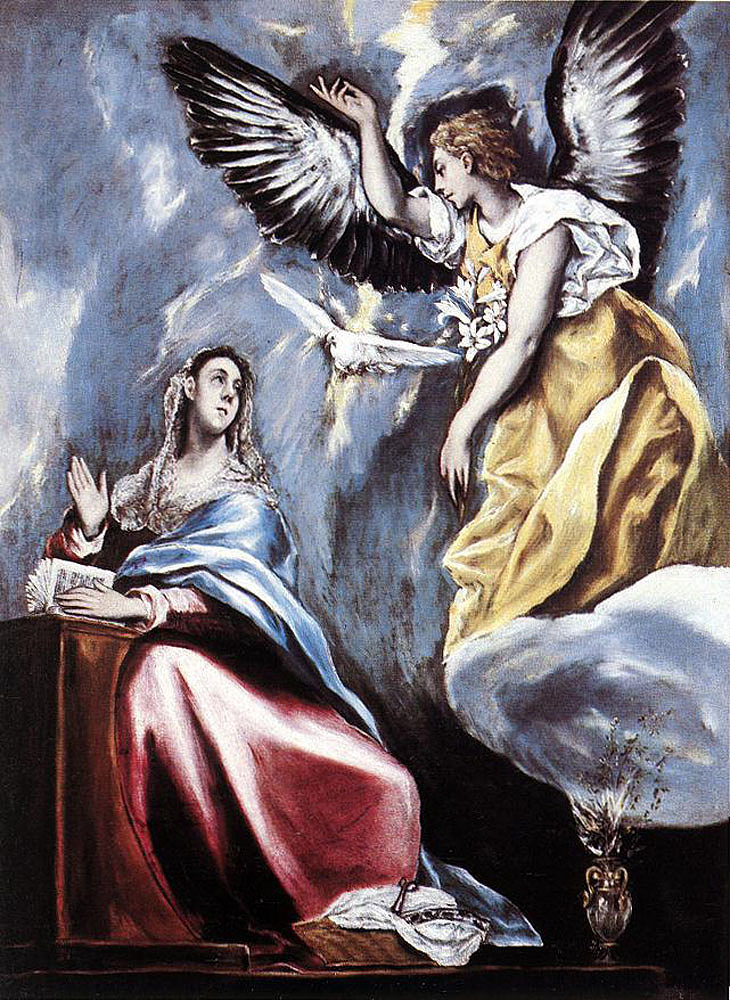 报喜 Annunciation (c.1600; Spain  )，埃尔·格列柯