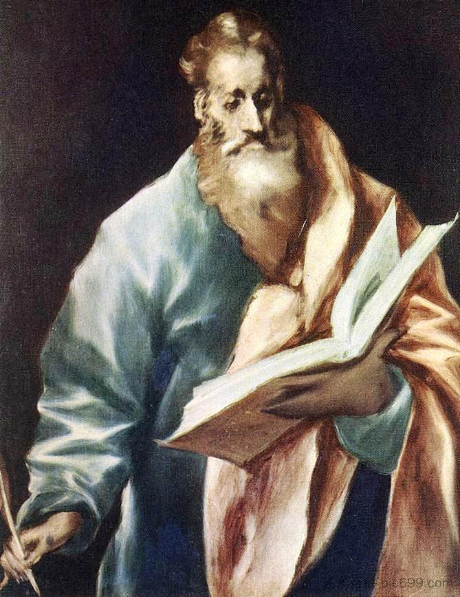 使徒圣马太 Apostle St. Matthew (c.1612; Spain  )，埃尔·格列柯