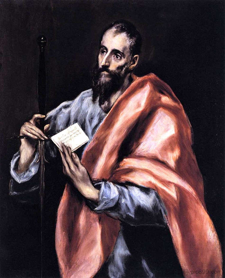 使徒圣保罗 Apostle St. Paul (c.1612; Spain ),埃尔·格列柯