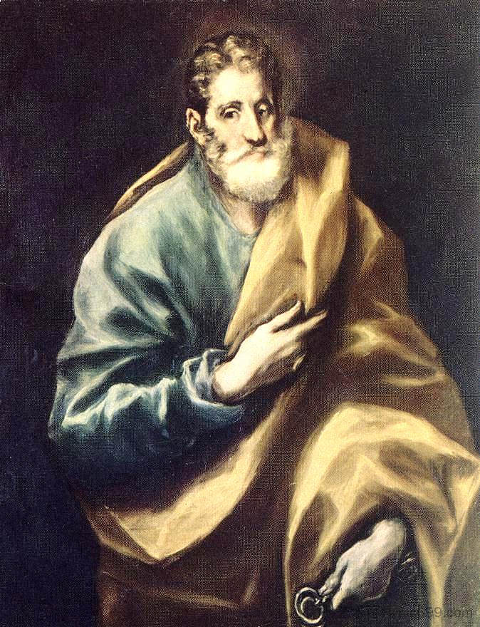 使徒圣彼得 Apostle St. Peter (c.1612; Spain  )，埃尔·格列柯