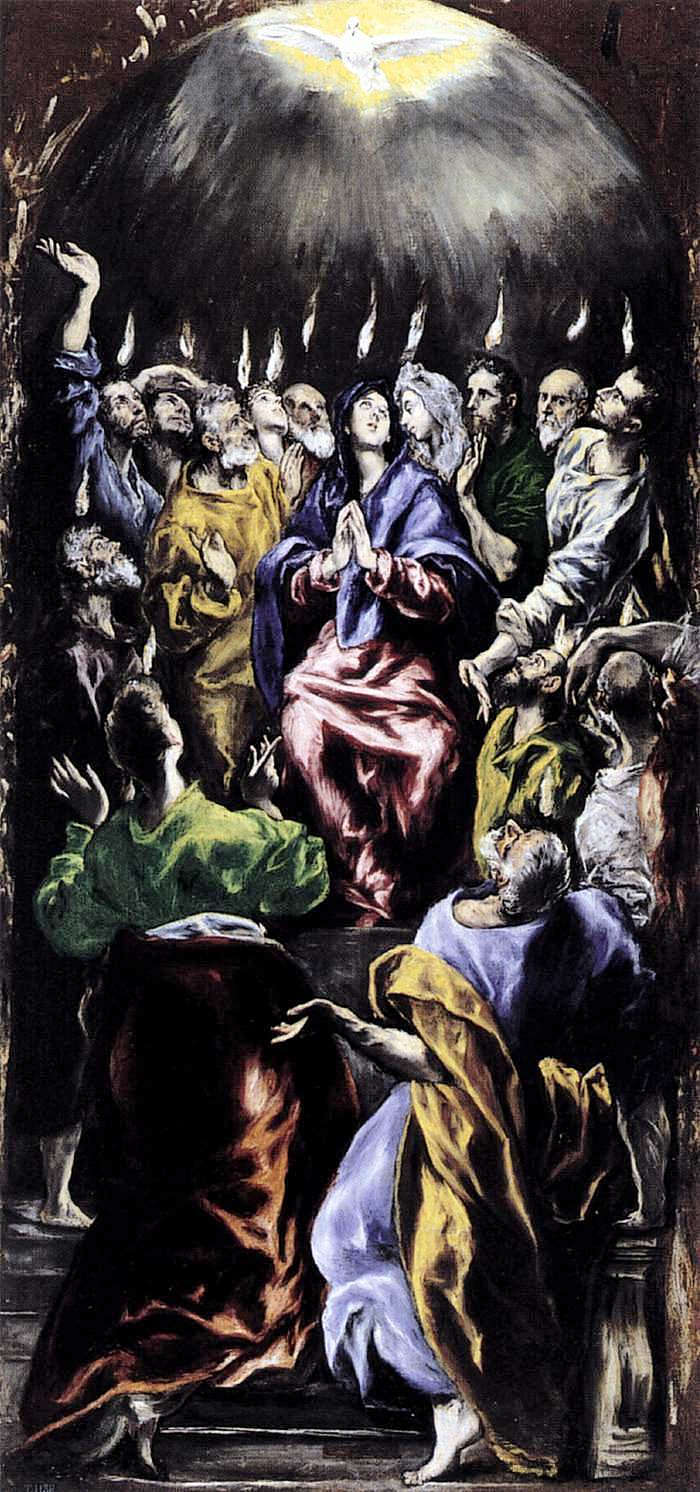 五旬节 Pentecost (c.1596; Spain ),埃尔·格列柯