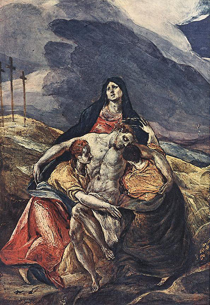 《基督的哀歌》 Pietà (The Lamentation of Christ) (1575; Italy  )，埃尔·格列柯