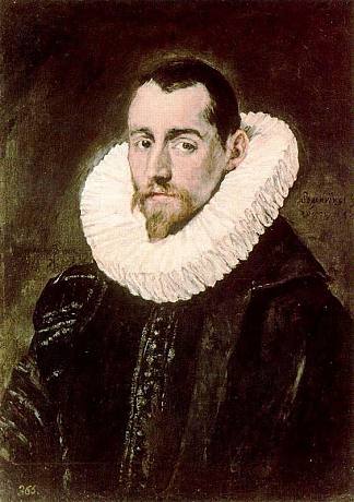 一个年轻人的肖像 Portrait of a young man (c.1605; Spain                     )，埃尔·格列柯