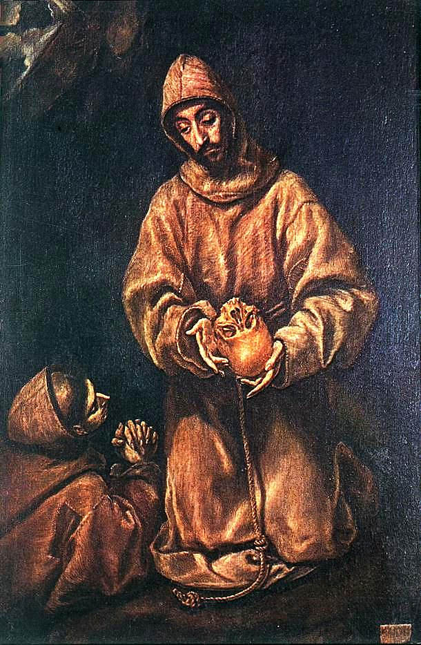 圣弗朗西斯和鲁弗斯弟兄 St. Francis and Brother Rufus (1606; Spain  )，埃尔·格列柯