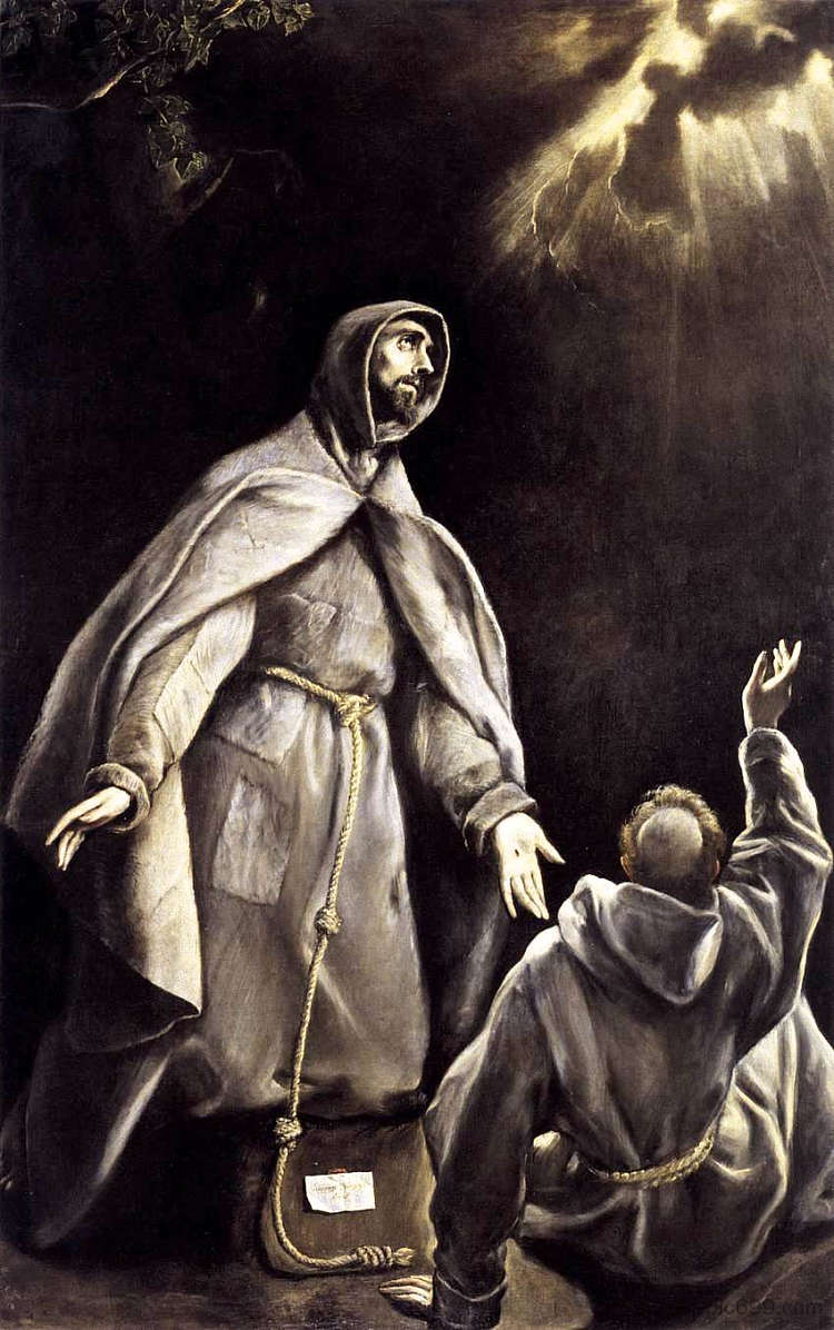 圣弗朗西斯对燃烧火炬的憧憬 St Francis's vision of the flaming torch (c.1605; Spain ),埃尔·格列柯