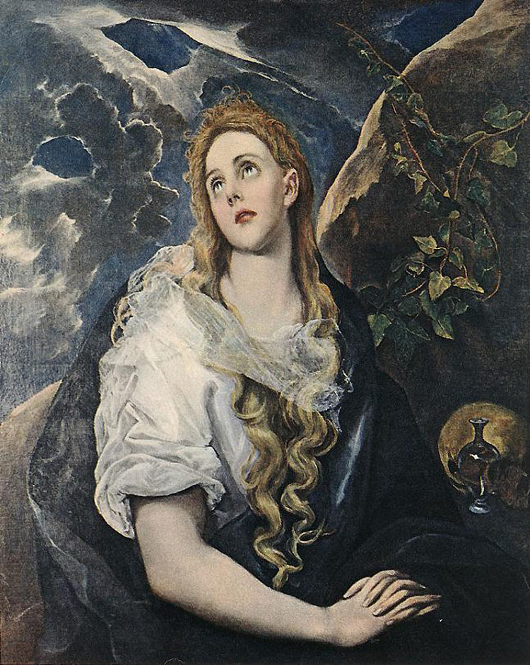 抹大拉的圣玛丽亚 St. Mary Magdalene (c.1580; Spain  )，埃尔·格列柯