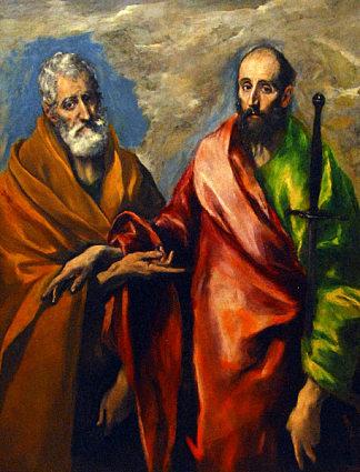 圣保罗和圣彼得 St. Paul and St. Peter (c.1595; Spain                     )，埃尔·格列柯