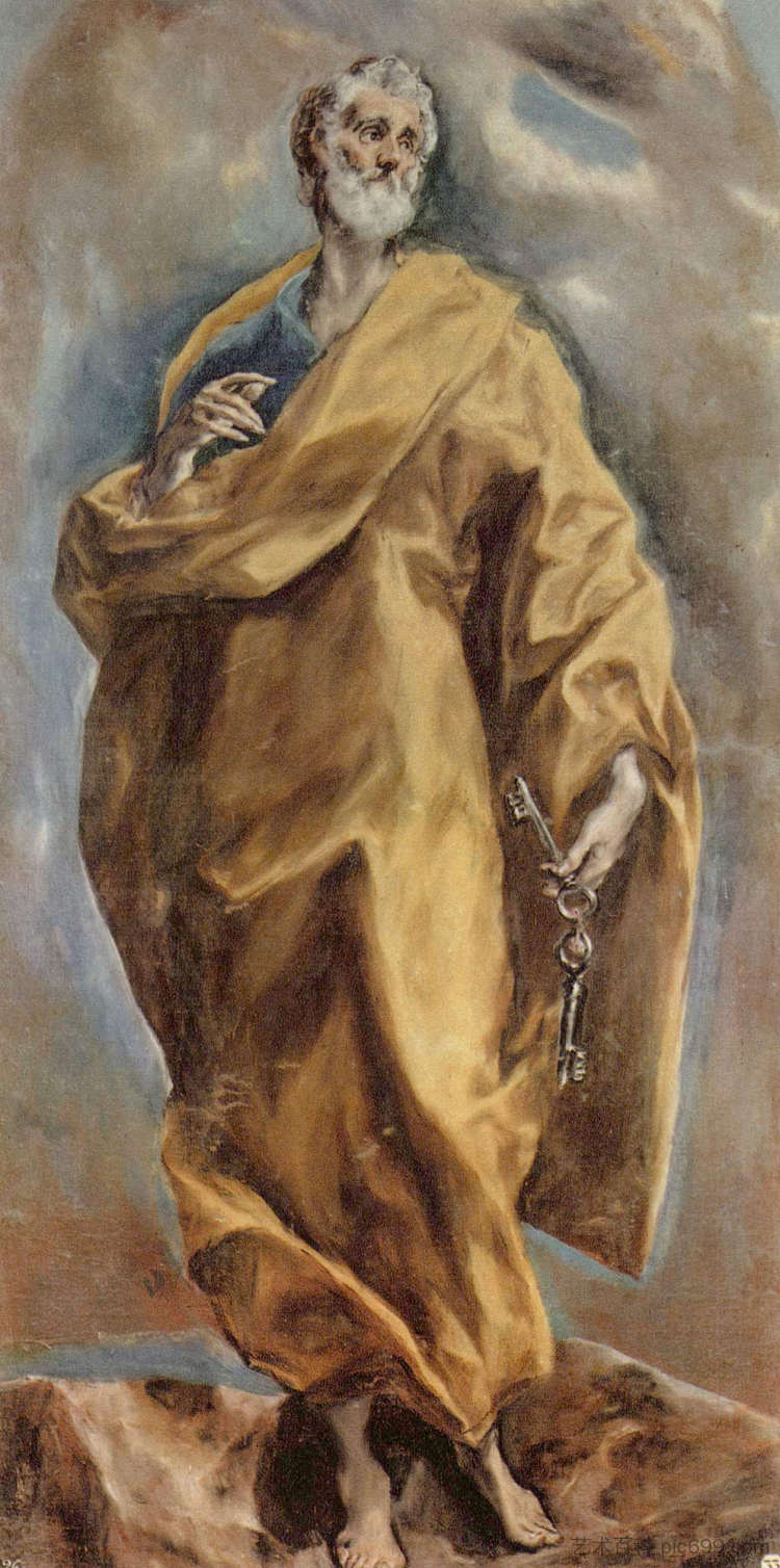 圣彼得 St. Peter (c.1613; Spain ),埃尔·格列柯