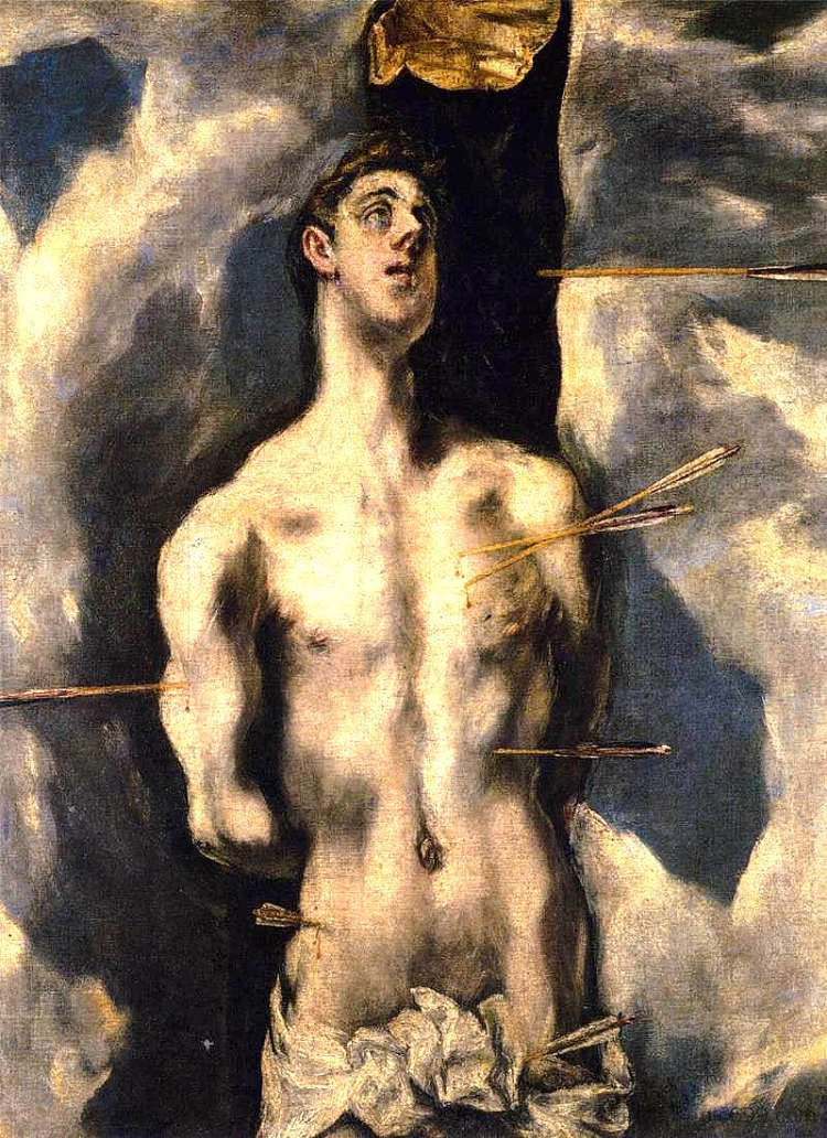 圣塞巴斯蒂安 St. Sebastian (c.1612; Spain  )，埃尔·格列柯