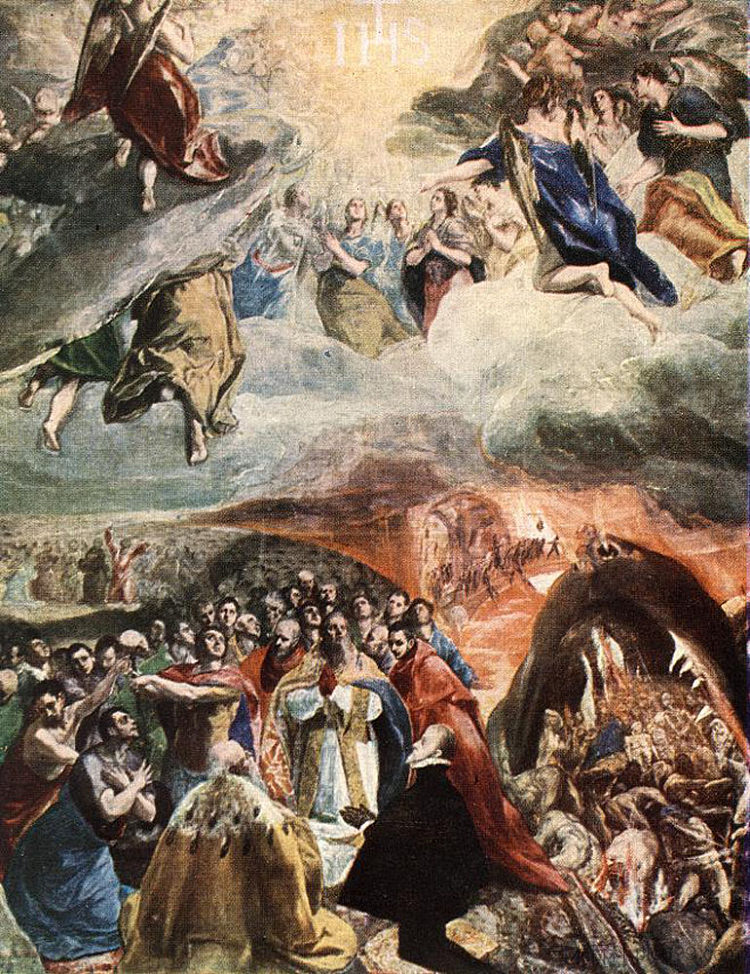 对耶稣之名的崇拜 The Adoration of the Name of Jesus (c.1580; Spain  )，埃尔·格列柯