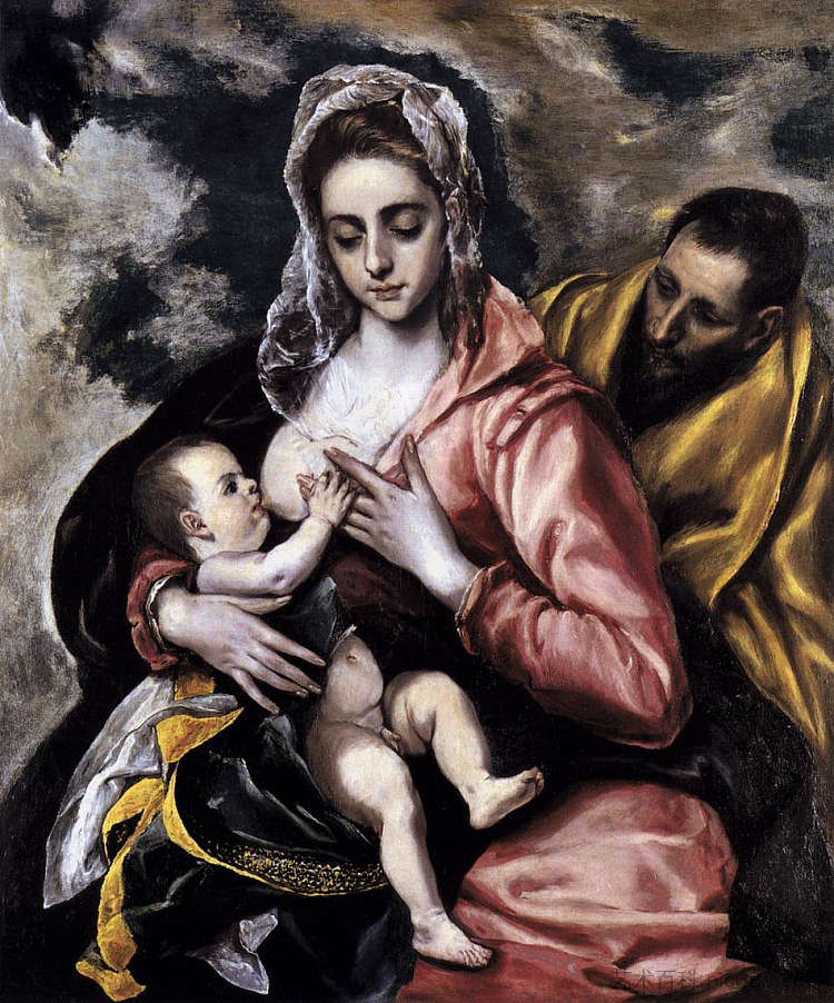 神圣家族 The Holy Family (c.1585; Spain  )，埃尔·格列柯