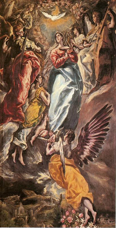 圣母无原罪 The Virgin of the Immaculate Conception (c.1611; Spain  )，埃尔·格列柯