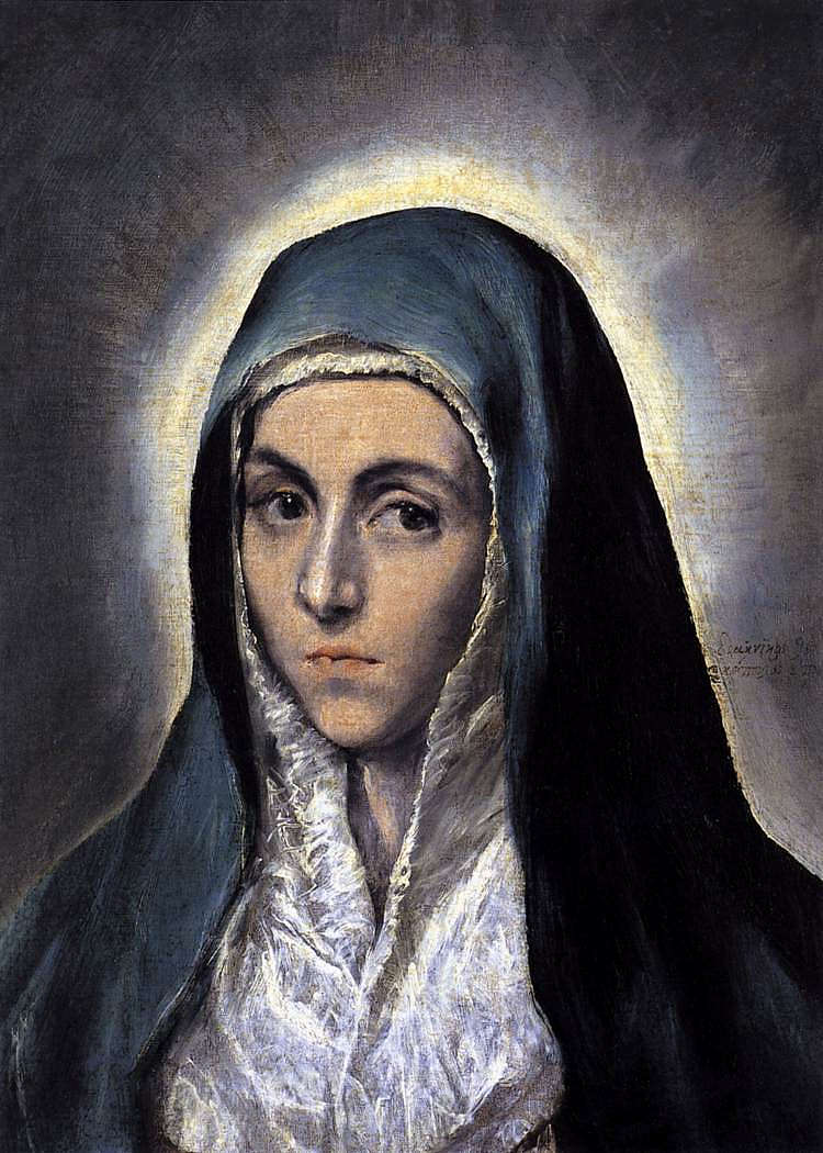圣母玛利亚 Virgin Mary (c.1585; Spain ),埃尔·格列柯
