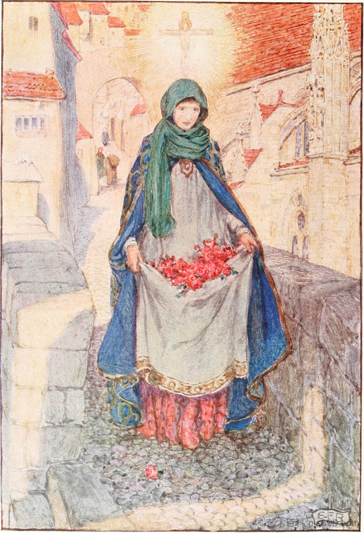 一阵红白玫瑰散落在地上 A Shower of Red and White Roses was Scattered over the Ground (1910),埃莉诺·福蒂斯丘·布里克代尔