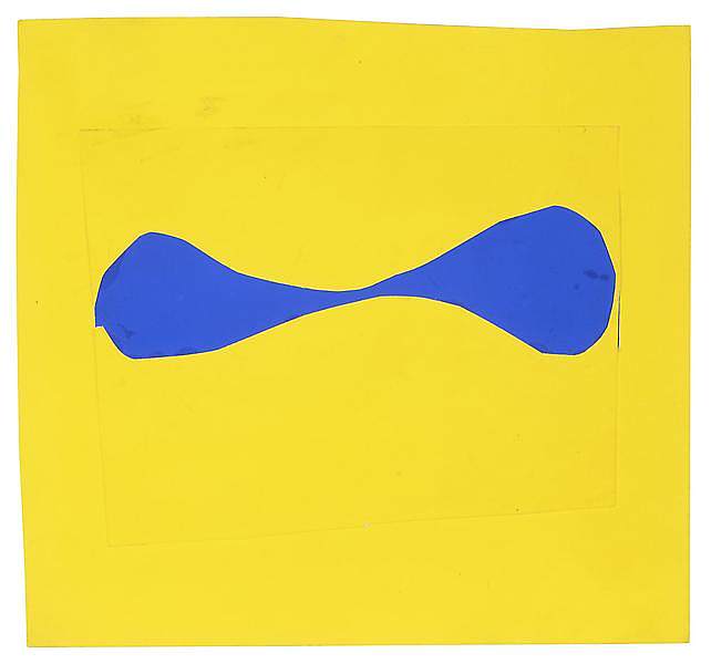 黄色上的蓝色表格 Blue Form on Yellow (1962)，埃斯沃兹·凯利
