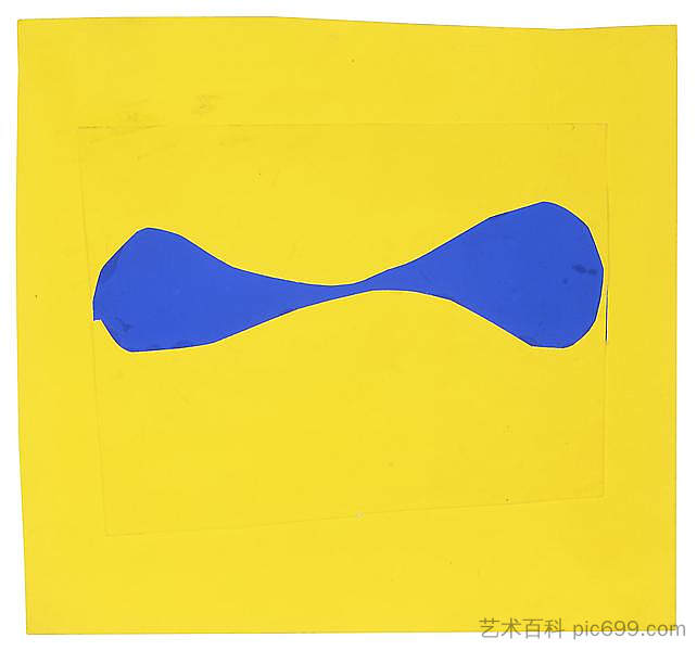 黄色上的蓝色表格 Blue Form on Yellow (1962)，埃斯沃兹·凯利