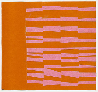 系列中的粉红色和橙色 线形颜色 Pink and Orange from the series Line Form Color (1951)，埃斯沃兹·凯利