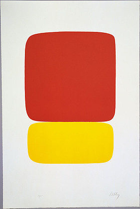 《二十七色石版画组》中的黄底红字 Red over Yellow from Suite of Twenty-Seven Color Lithographs (1965)，埃斯沃兹·凯利