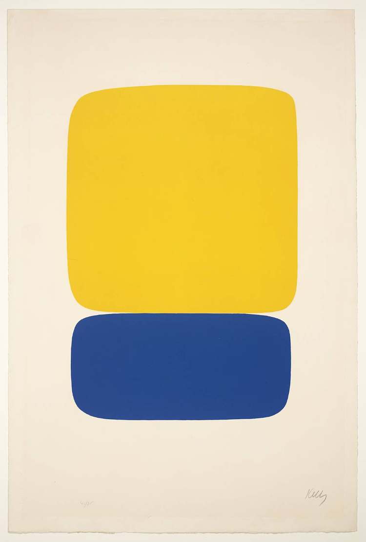 深蓝色上的黄色 Yellow over Dark Blue (1965)，埃斯沃兹·凯利
